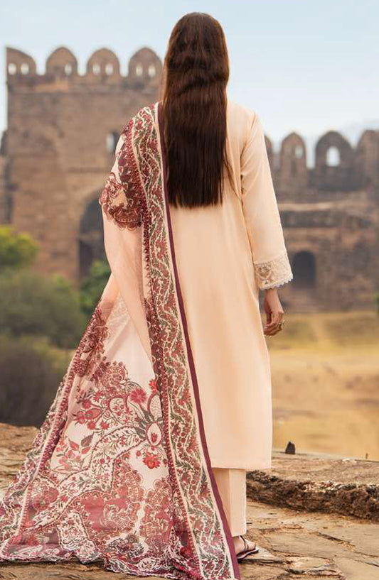 Sky Stories by Casual Lite Embroidered Cotton Lawn Stitched 3 Piece Suit - Outfit-01 - CL25SS - Beige - Summer Collection