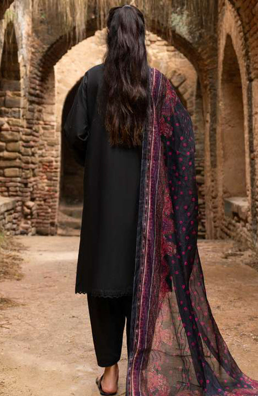 Sky Stories by Casual Lite Embroidered Cotton Lawn Stitched 3 Piece Suit - Outfit-03 - CL25SS - Black - Summer Collection