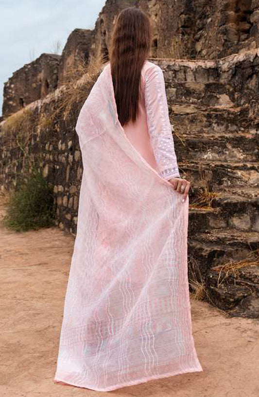 Sky Stories by Casual Lite Embroidered Cotton Lawn Stitched 3 Piece Suit - Outfit-04 - CL25SS - Pink - Summer Collection