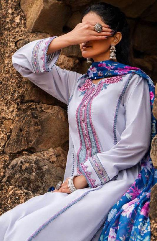 Sky Stories by Casual Lite Embroidered Cotton Lawn Stitched 3 Piece Suit - Outfit-05 - CL25SS - Pink - Summer Collection