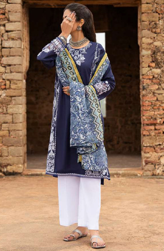 Sky Stories by Casual Lite Embroidered Cotton Lawn Stitched 3 Piece Suit - Outfit-06 - CL25SS - Blue - Summer Collection