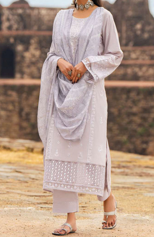 Sky Stories by Casual Lite Embroidered Cotton Lawn Stitched 3 Piece Suit - Outfit-07 - CL25SS - Purple - Summer Collection
