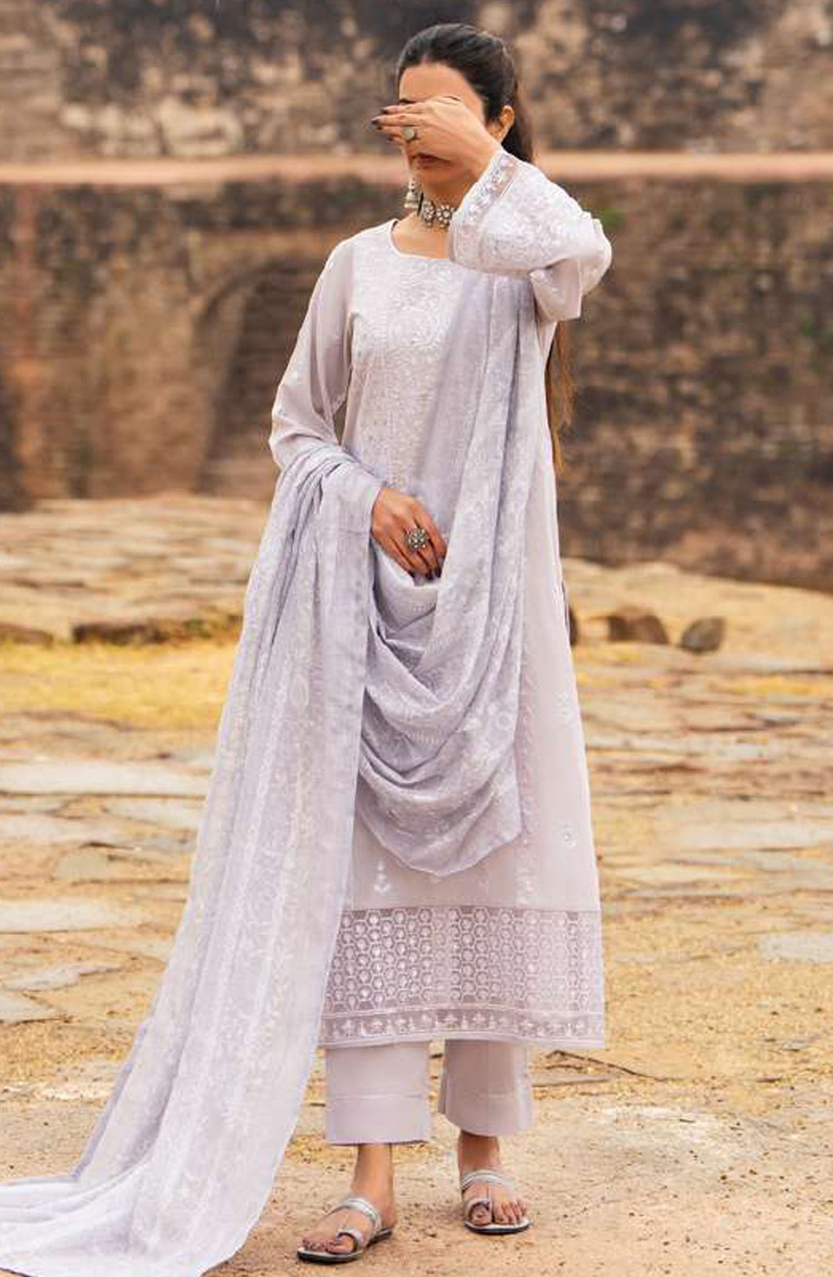 Sky Stories by Casual Lite Embroidered Cotton Lawn Stitched 3 Piece Suit - Outfit-07 - CL25SS - Purple - Summer Collection