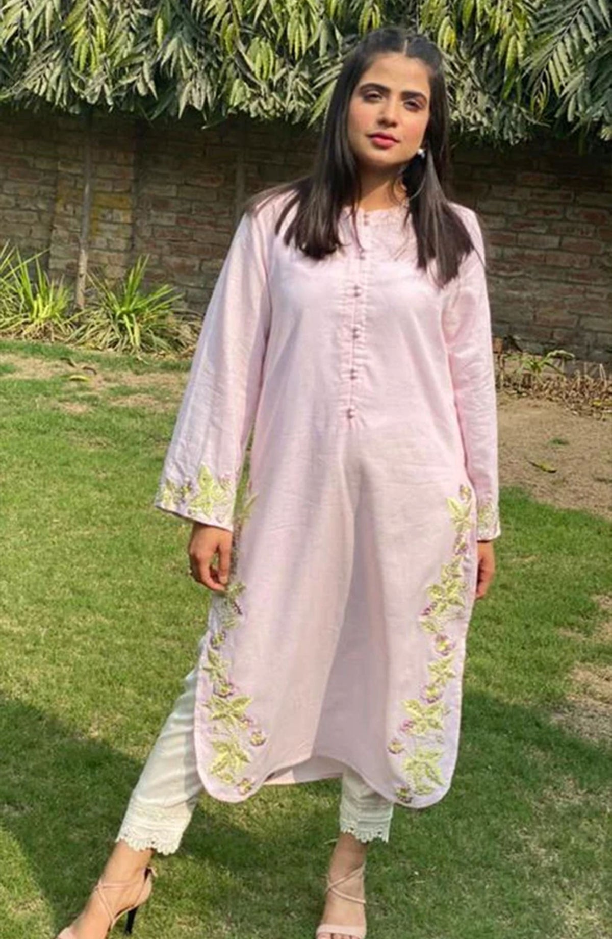 Hues Atelier Casual Cotton Lawn Stitched 2 Piece - Pastel Pink Sheesha - HA25BP - Pastel Pink - Casual Collection