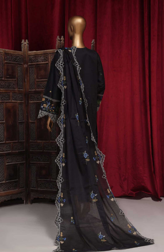 Bin Saeed Embroidered Lawn Stitched 3 Piece - PC 28623 - BS25LF - Black - Summer Collection