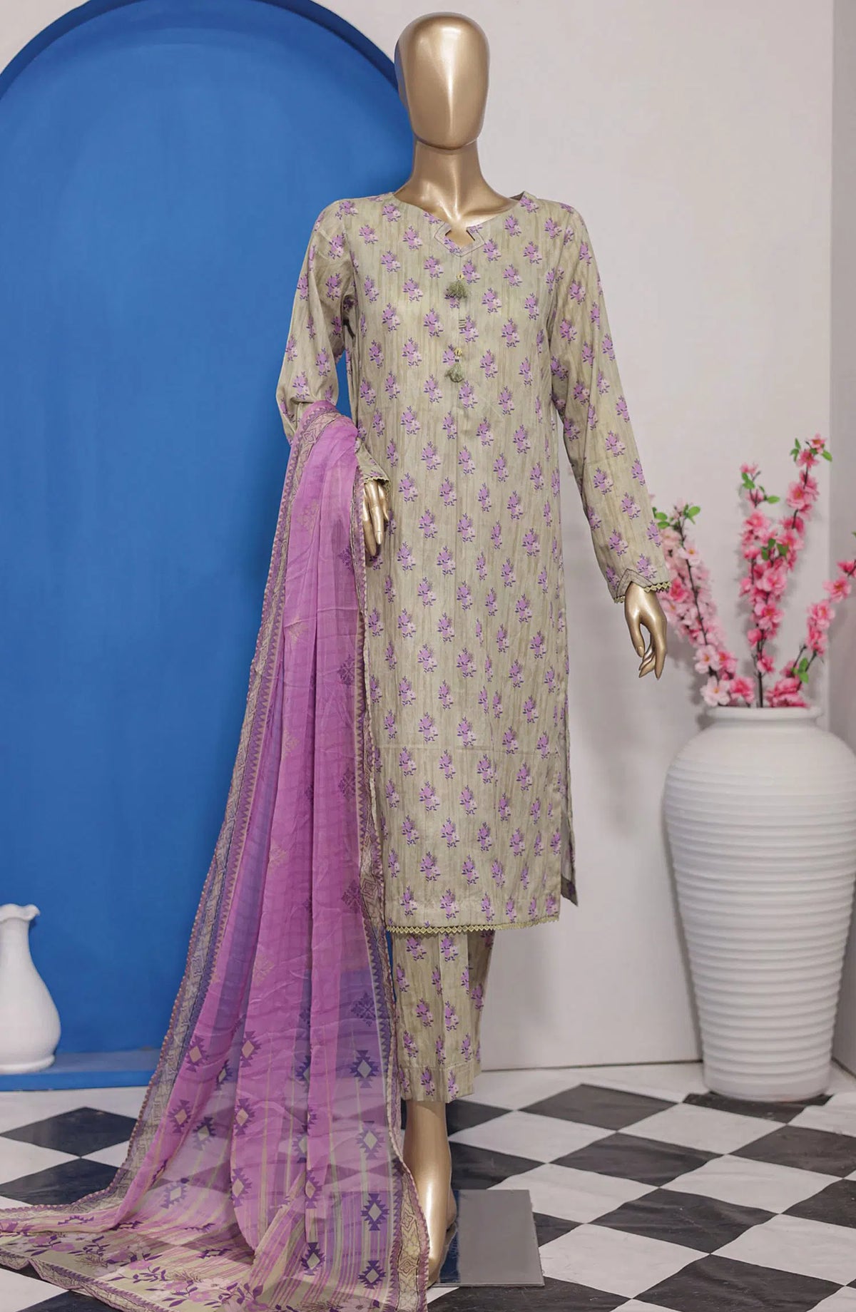 HZ Platinum Co Ords 3 Pcs Printed Collection - PCC 05 A