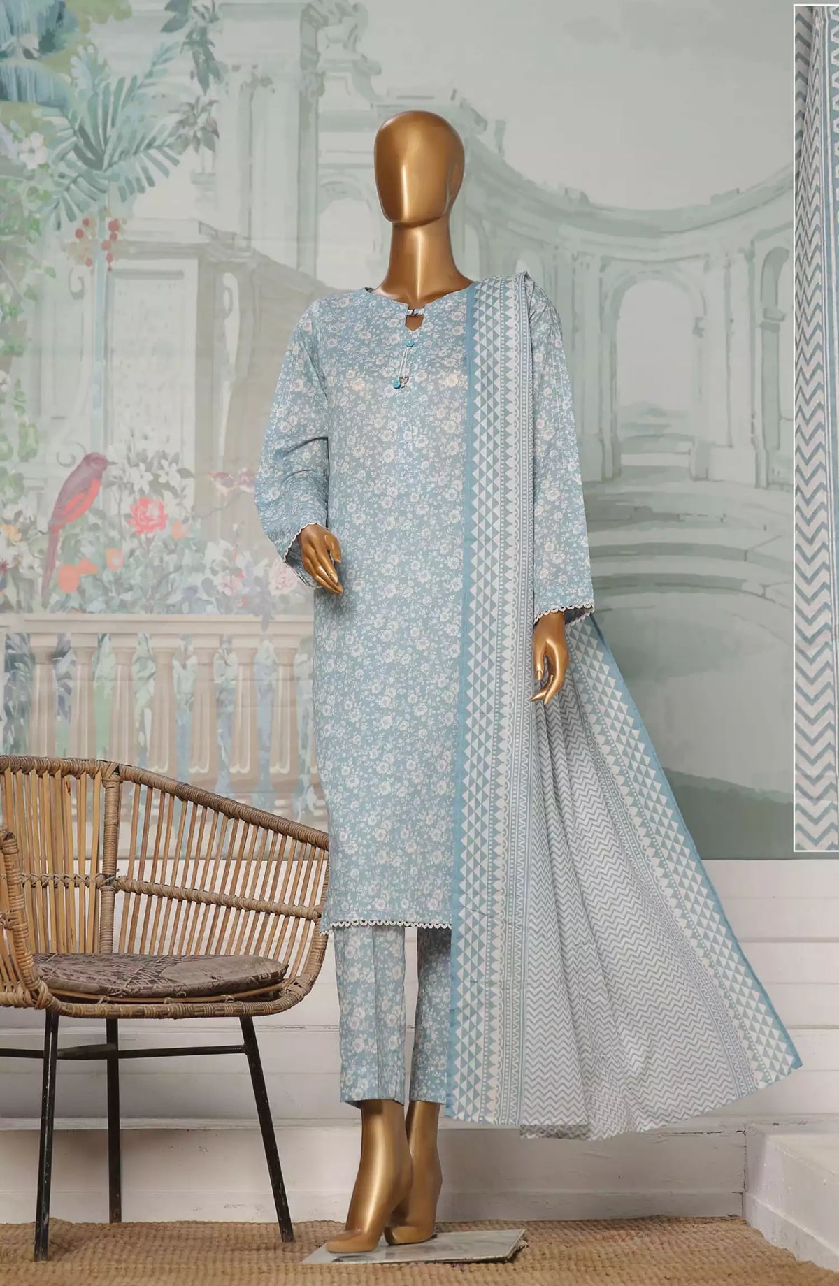 HZ Platinum Co Ords Autumn 3 Pcs Printed Collection - PCC-229 A