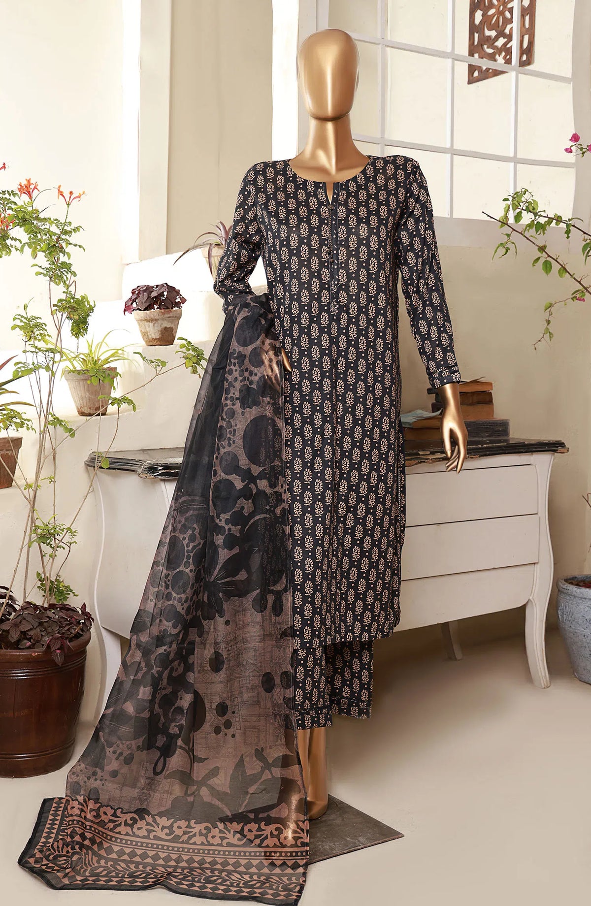 HZ Kaavish RTW Printed Co Ords Collection 2024 - PCD 409 Black