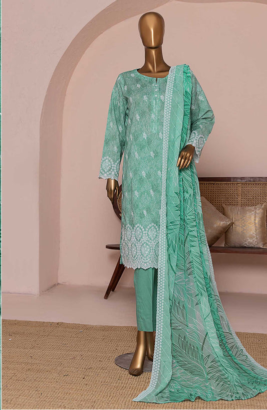 HZ Textile Chikankari Lawn Unstitched 3 Piece Suit - PCE 956 - HZ25CEL - Blue - Summer Collection