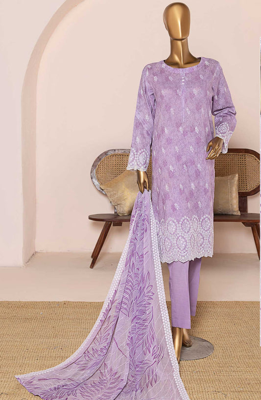 HZ Textile Chikankari Lawn Unstitched 3 Piece Suit - PCE 959 - HZ25CEL - Purple - Summer Collection