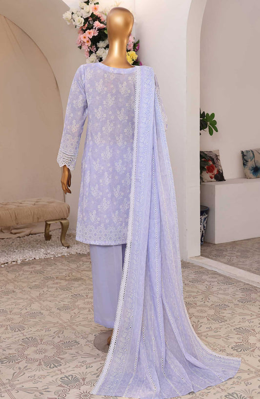 HZ Textile Chikankari Lawn Stitched 3 Piece Suit - PCK 105 Lavender - HZ25PK - Lavender - Summer Collection