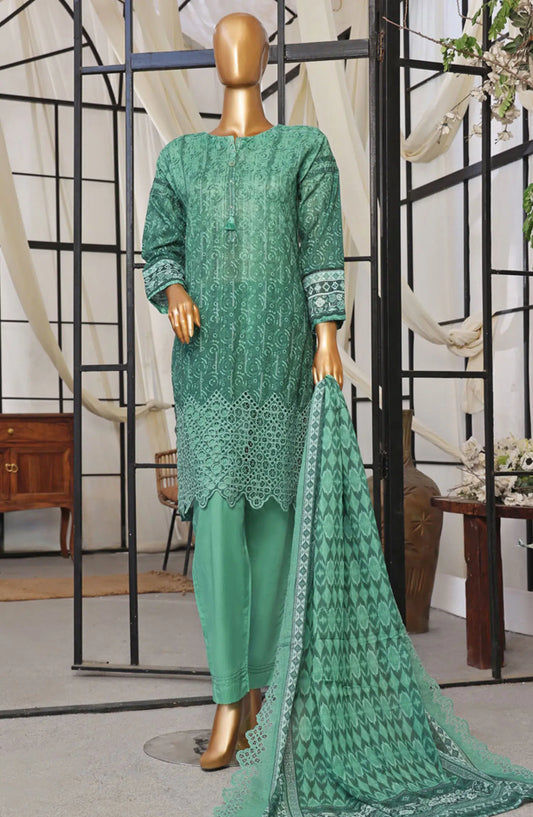 HZ RTW Printkari Embroidered Dupatta Collection - PCL-402 GREEN