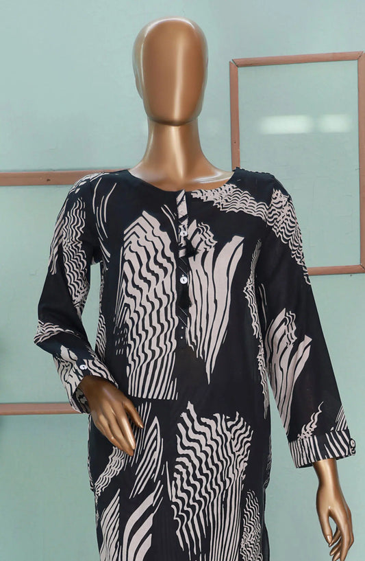 HZ RTW AFSAANE Printed  Co ords Eid Drop Collection - PCL 405 Black