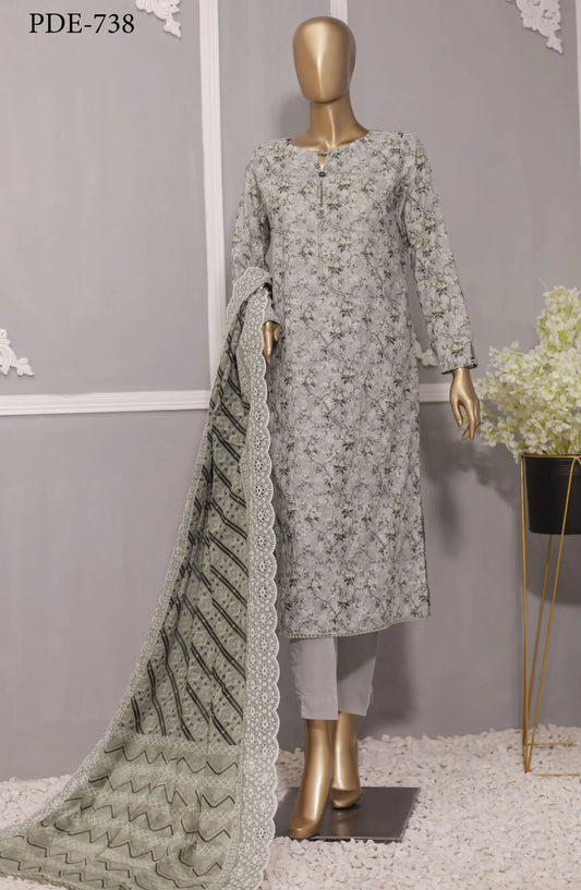 HZ Dhagakari Printed Embroidered Lawn Collection - PDE 738