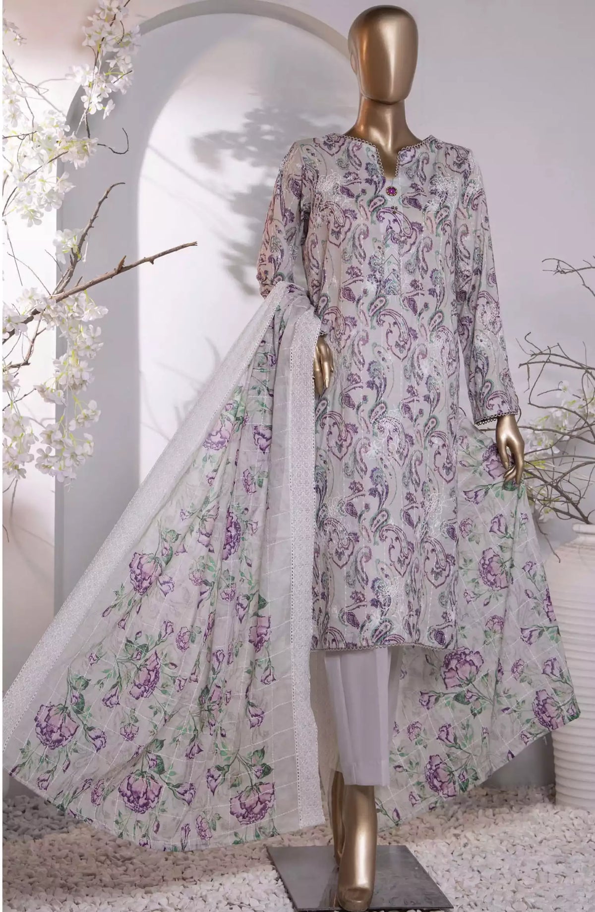 HZ Dhagakari Embroidered Cotton Lawn Collection Vol 03 - PDE-792