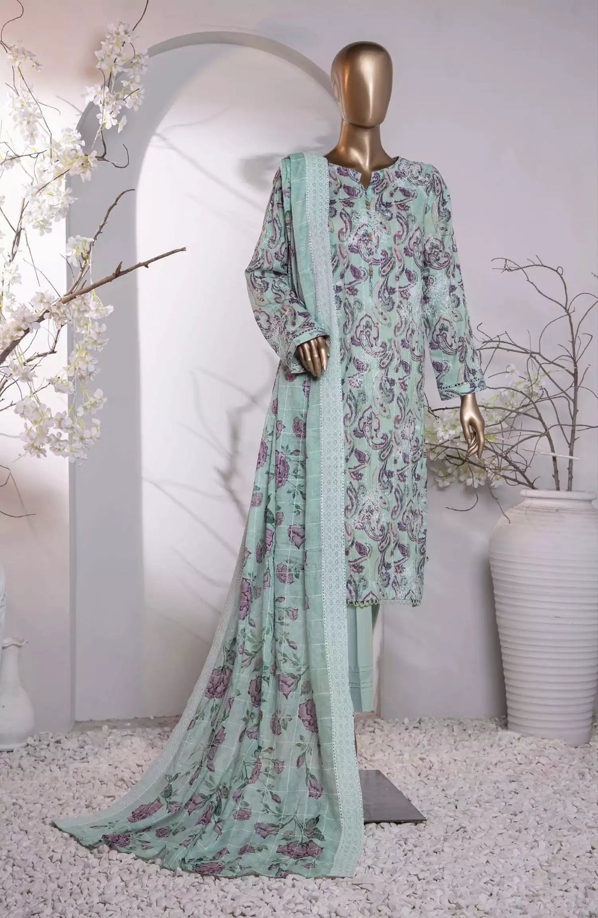 HZ Dhagakari Embroidered Cotton Lawn Collection Vol 03 - PDE-793