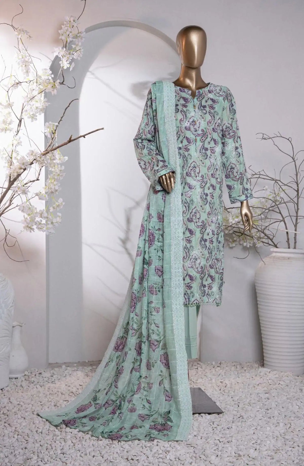 HZ Dhagakari Embroidered Lawn Collection - PDE-793