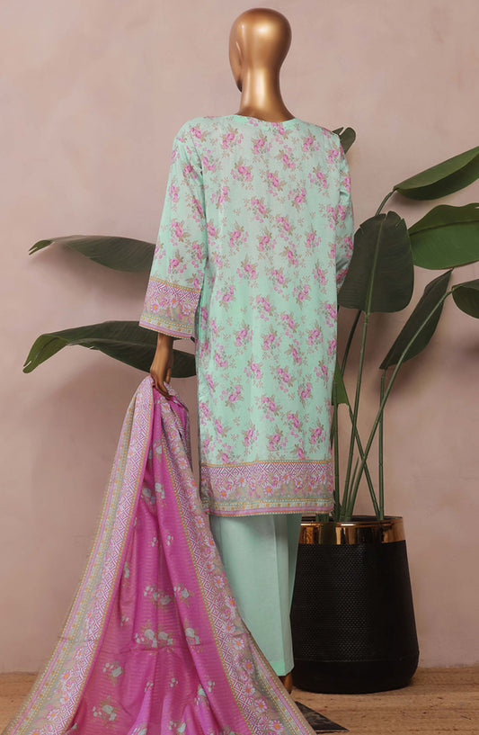 Aashkaaar by HZ Textile Embroidered Lawn Stitched 3 Piece Suit - PEC-104 Multi Aqua - HZ25ASHV3 - Blue - Summer Collection