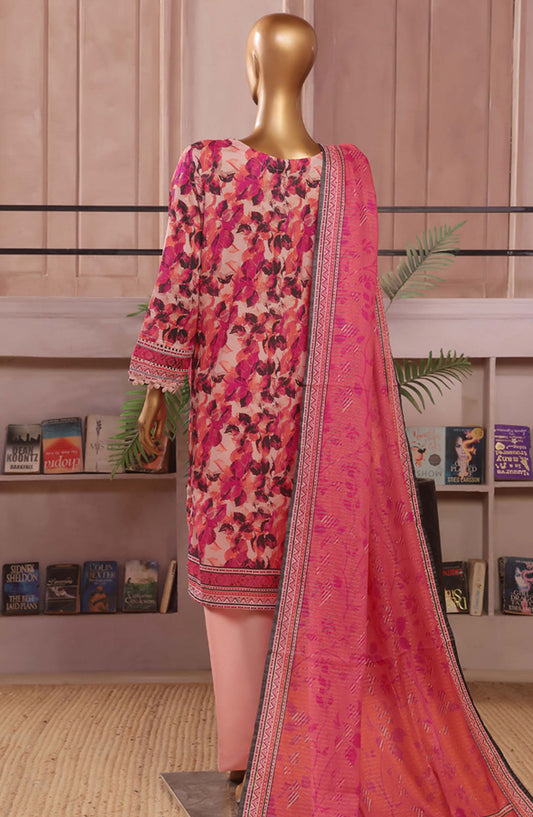Aashkaaar by HZ Textile Embroidered Lawn Stitched 3 Piece Suit - PEC-107 Crepe Punch - HZ25ASHV3 - Pink - Summer Collection