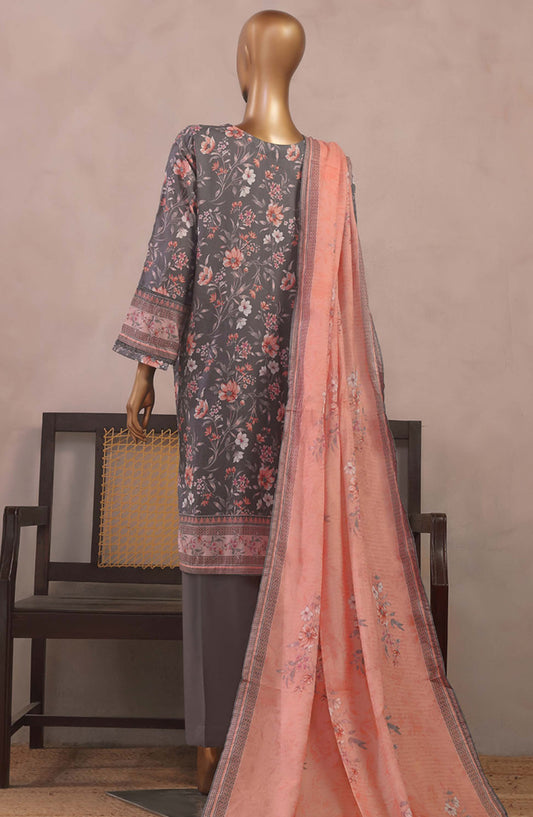 Aashkaaar by HZ Textile Embroidered Lawn Stitched 3 Piece Suit - PEC-108 Grey Multi - HZ25ASHV3 - Grey - Summer Collection