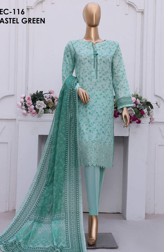 Aashkaar by HZ Textile Embroidered Lawn Stitched 3 Piece Suit - PEC-116 Pastel Green - HZ25ASHK - Green - Summer Collection