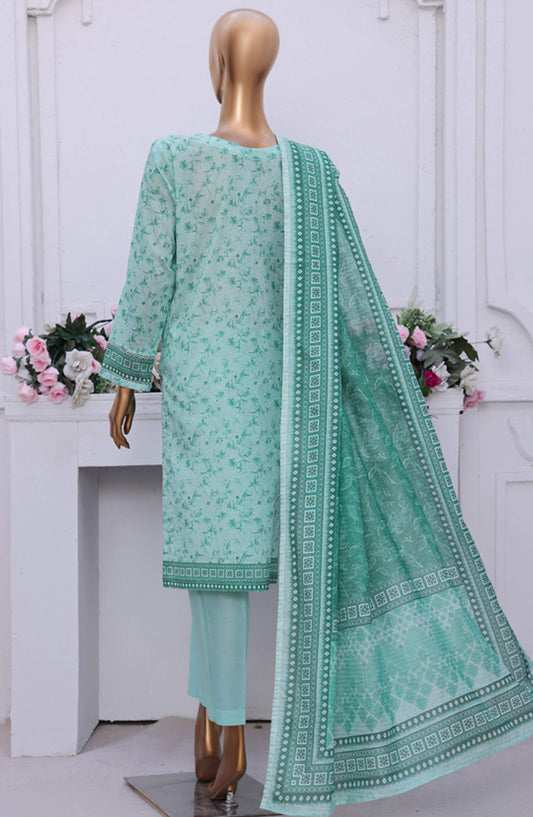 Aashkaar by HZ Textile Embroidered Lawn Stitched 3 Piece Suit - PEC-116 Pastel Green - HZ25ASHK - Green - Summer Collection