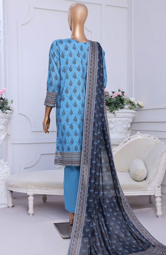 Aashkaar by HZ Textile Embroidered Lawn Stitched 3 Piece Suit - PEC-119 Ink Blue - HZ25ASHK - Blue - Summer Collection