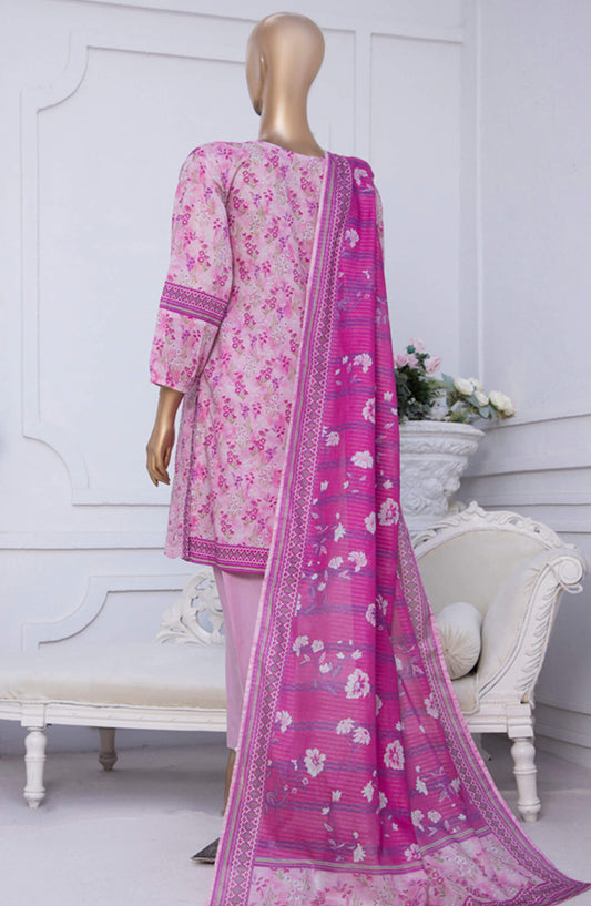 Aashkaar by HZ Textile Embroidered Lawn Stitched 3 Piece Suit - PEC-123 Mult Pink - HZ25ASHK - Pink - Summer Collection