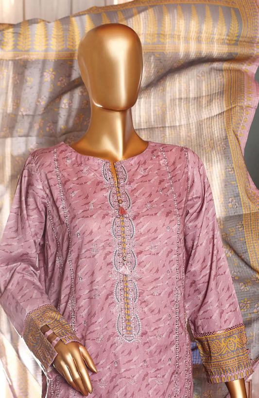 HZ Premium Emb Lawn Shirt with Fancy Printed Dupatta Collection - PEC-177