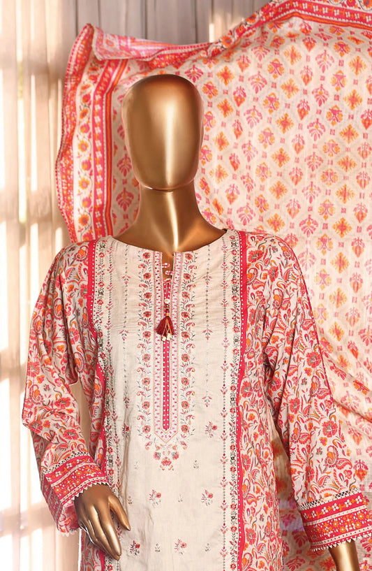 HZ Premium Emb Lawn Shirt with Fancy Printed Dupatta Collection - PEC-178
