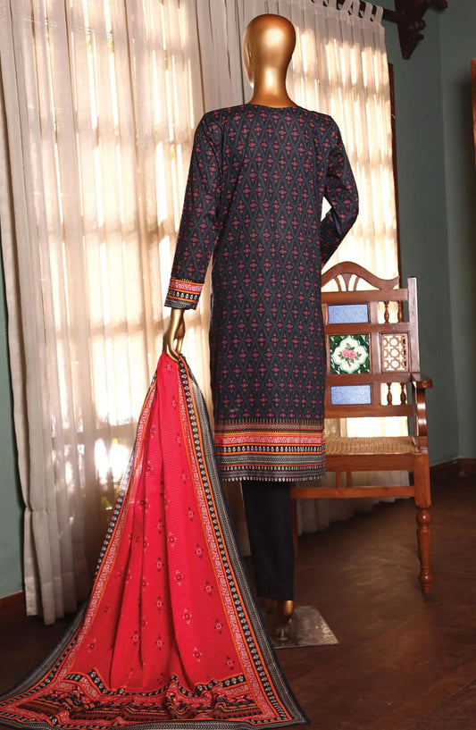 HZ Premium Emb Lawn Shirt with Fancy Printed Dupatta Collection - PEC-179