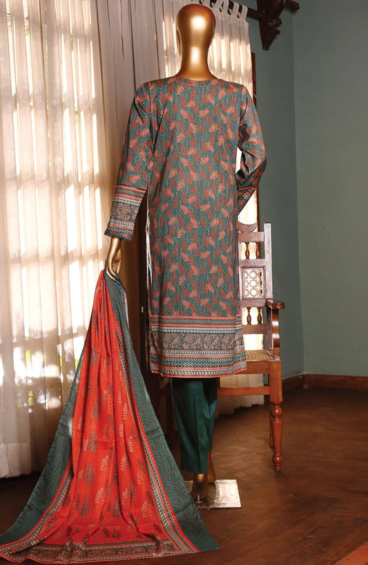 HZ Premium Emb Lawn Shirt with Fancy Printed Dupatta Collection - PEC-181
