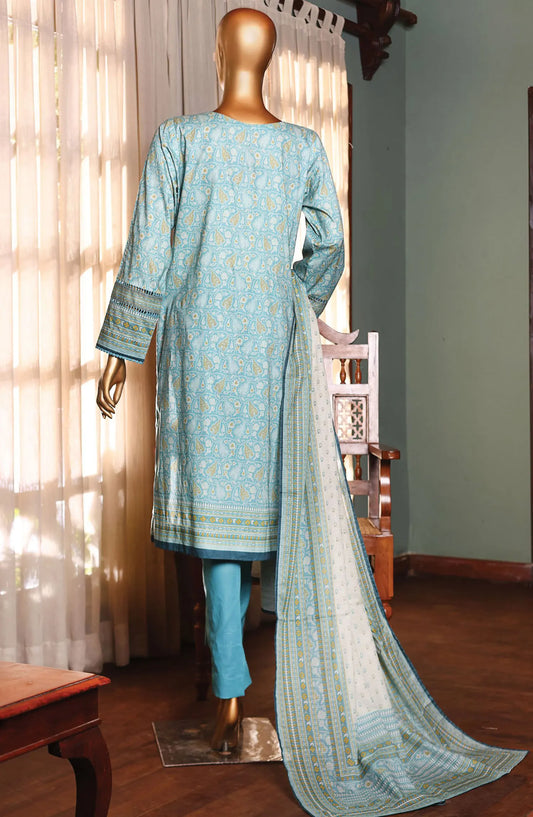 HZ Premium Emb Lawn Shirt with Fancy Printed Dupatta Collection - PEC-185