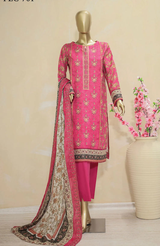 HZ Premium Emb Lawn Shirt with Emb Lawn Dupatta Collection - PEC-701