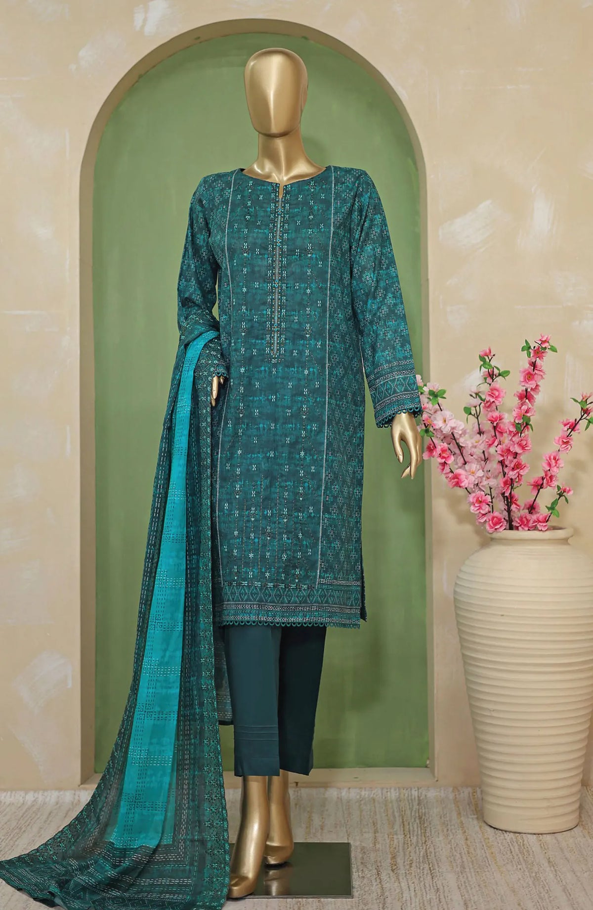 HZ Premium Emb Lawn Shirt with Emb Lawn Dupatta Collection - PEC-705