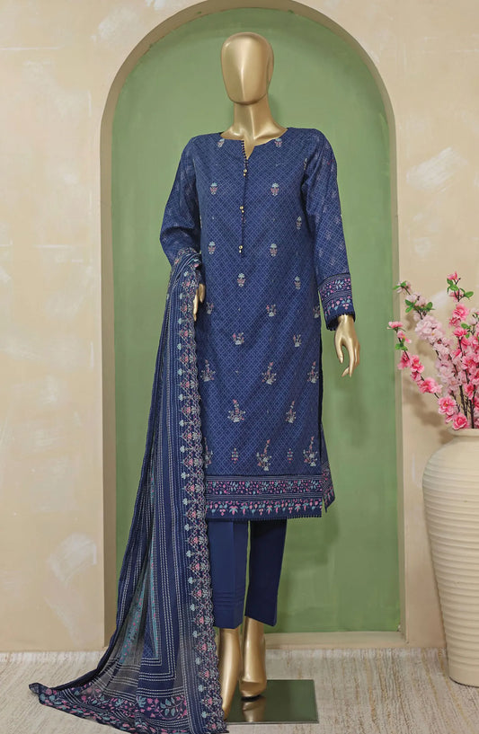 HZ Premium Emb Lawn Shirt with Emb Lawn Dupatta Collection - PEC-707