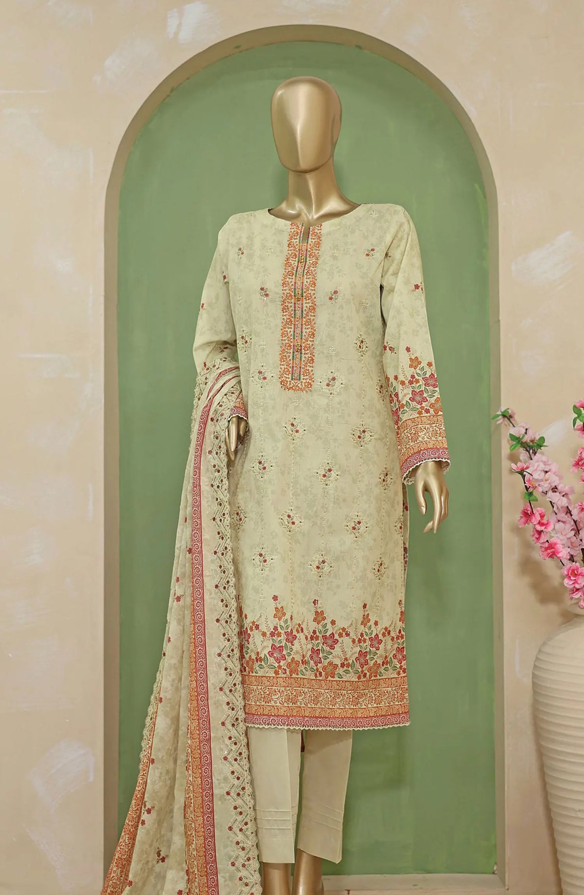 HZ Premium Emb Lawn Shirt with Emb Lawn Dupatta Collection - PEC-710
