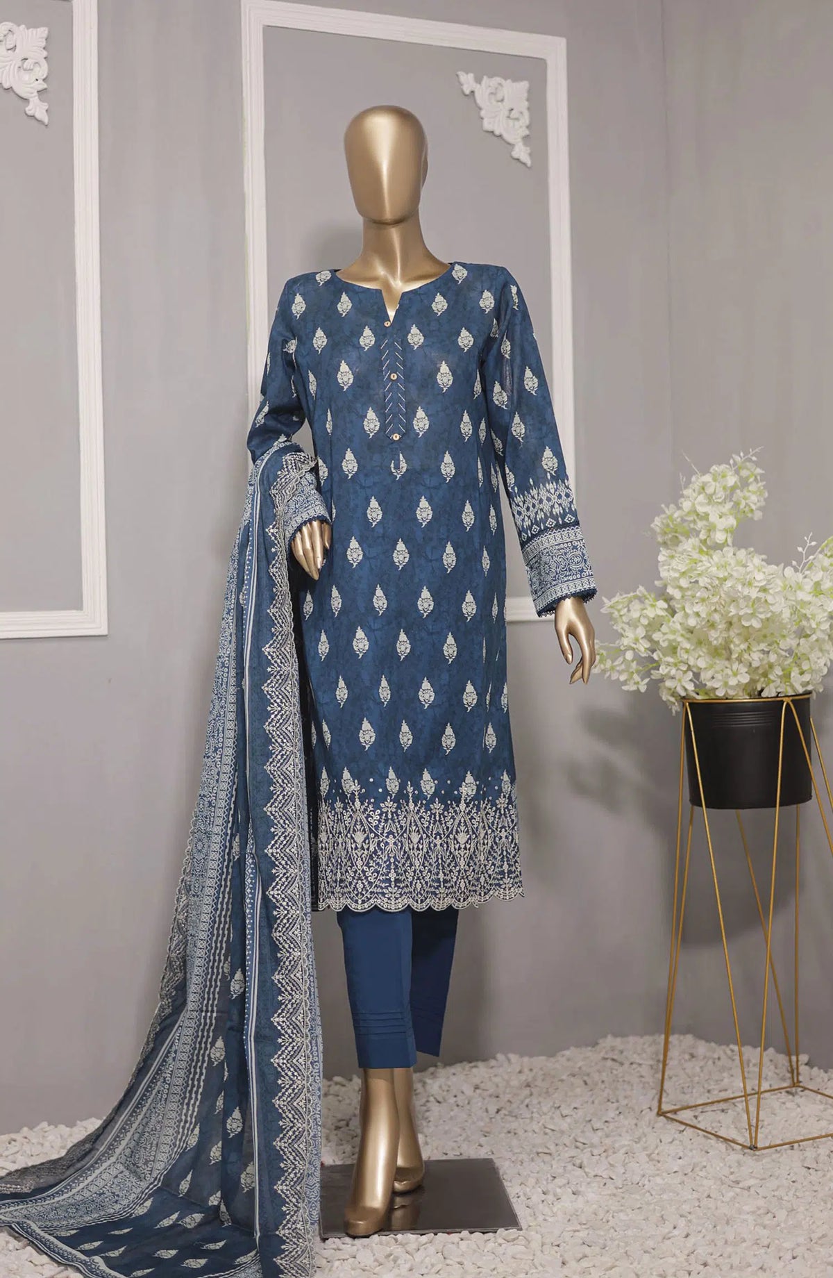 HZ Premium Lawn Embroidered with Lawn Dupatta Collection VOl 02 - PEC 712