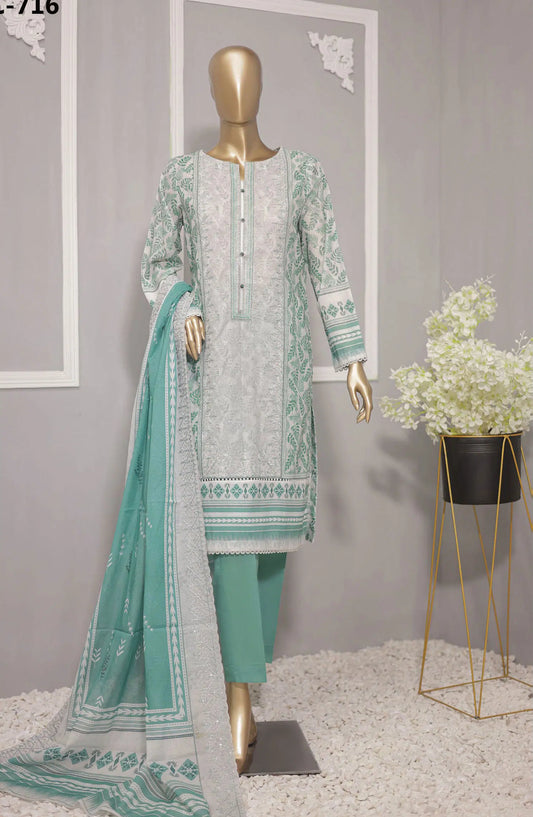 HZ Premium Lawn Embroidered with Lawn Dupatta Collection VOl 02 - PEC 716