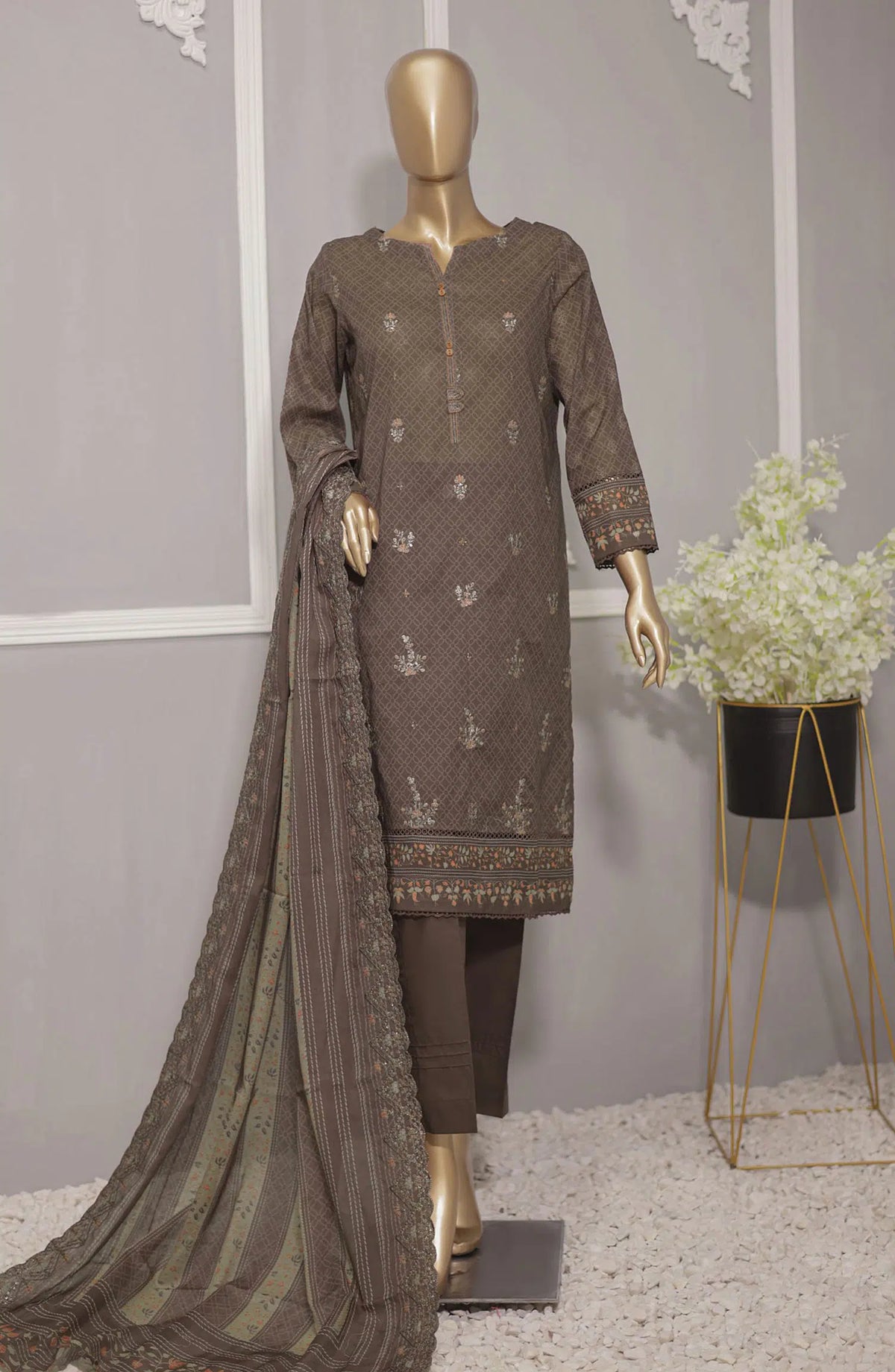 HZ Premium Lawn Embroidered with Lawn Dupatta Collection VOl 02 - PEC 720