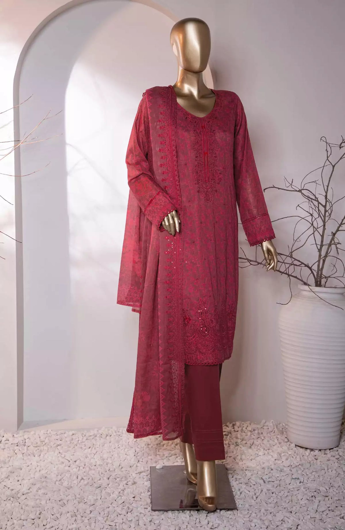 HZ Premium Embroidered Cotton Lawn Collection 2024 - PEC-764