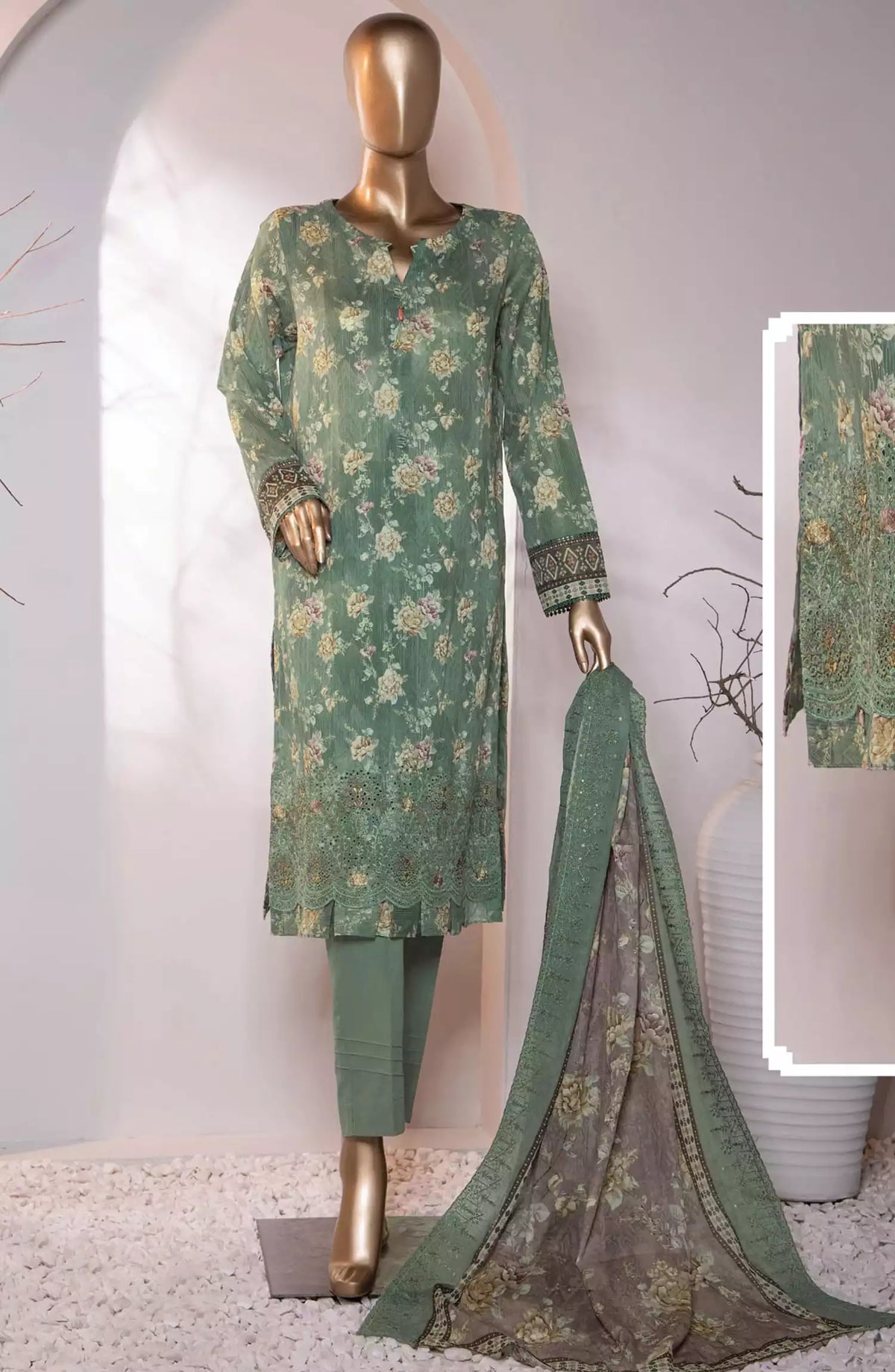 HZ Premium Embroidered Cotton Lawn Collection 2024 - PEC-773