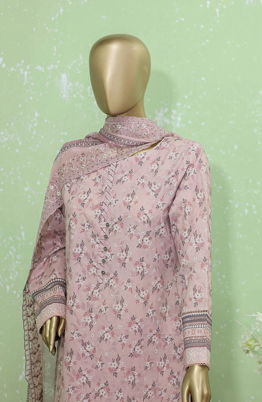 HZ Premium Emb Lawn Shirt with Emb Bamber Chiffon Dupatta Collection - PEC-908
