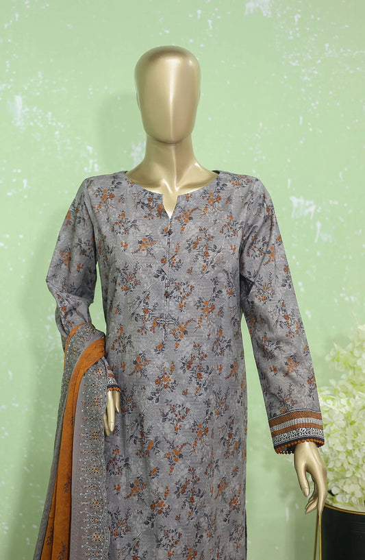 HZ Premium Emb Lawn Shirt with Emb Bamber Chiffon Dupatta Collection - PEC-910
