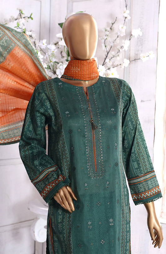 HZ Aashkaar RTW Printed Embroidered Lawn Collection Vol 01 - PEL-401 A GREEN