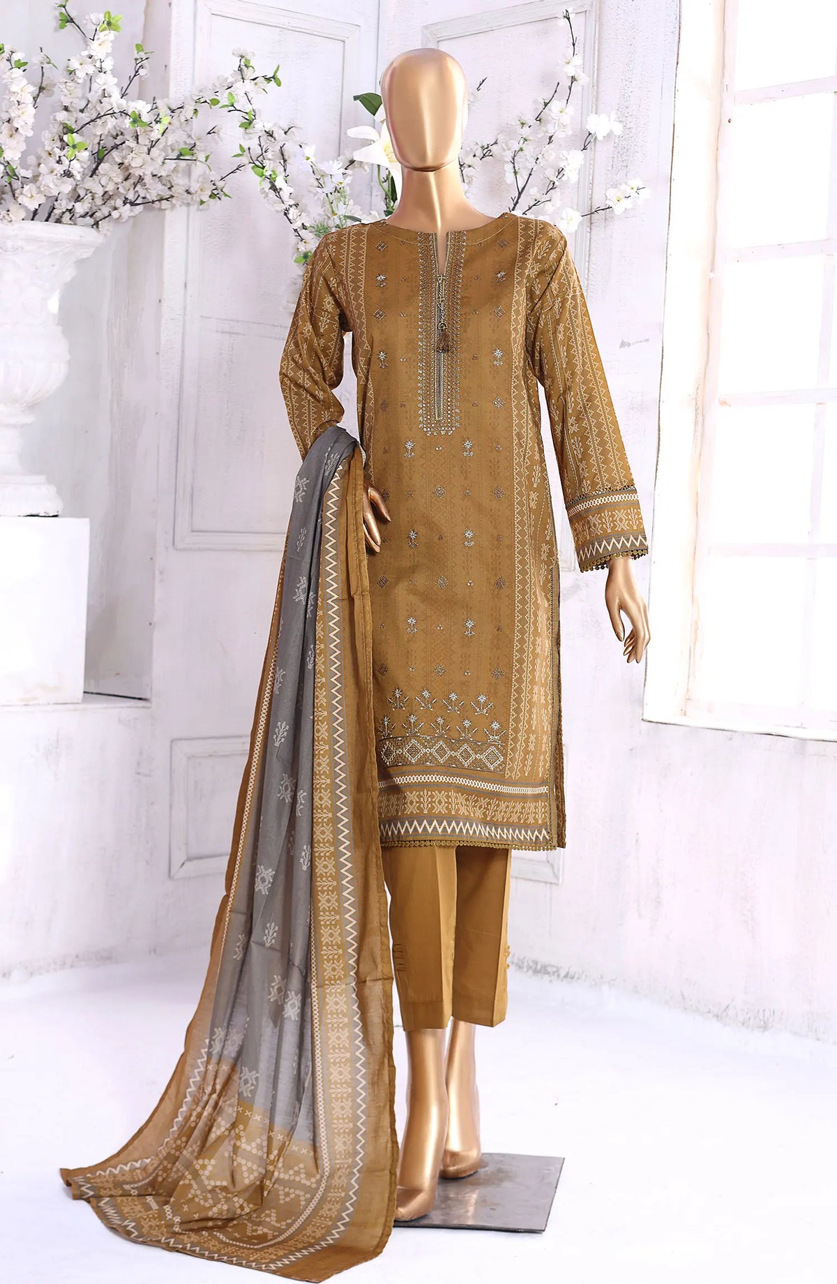 HZ Aashkaar RTW Printed Embroidered Lawn Collection Vol 01 - PEL-401 B DHANI