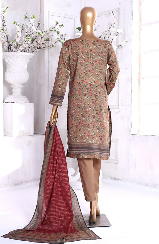 HZ Aashkaar RTW Printed Embroidered Lawn Collection Vol 01 - PEL-402 A BEIGE