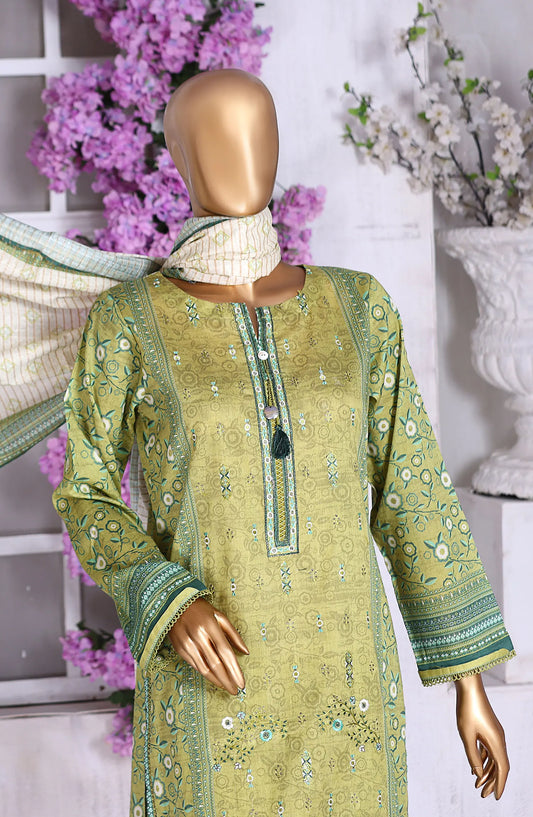 HZ Aashkaar RTW Printed Embroidered Lawn Collection Vol 01 - PEL-402 B PARROT GREEN