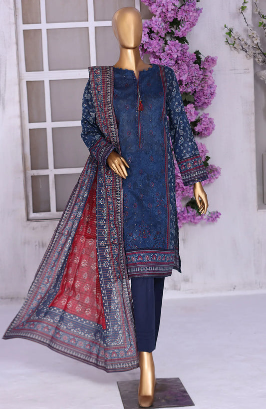 HZ Aashkaar RTW Printed Embroidered Lawn Collection Vol 01 - PEL-403 B BLUE
