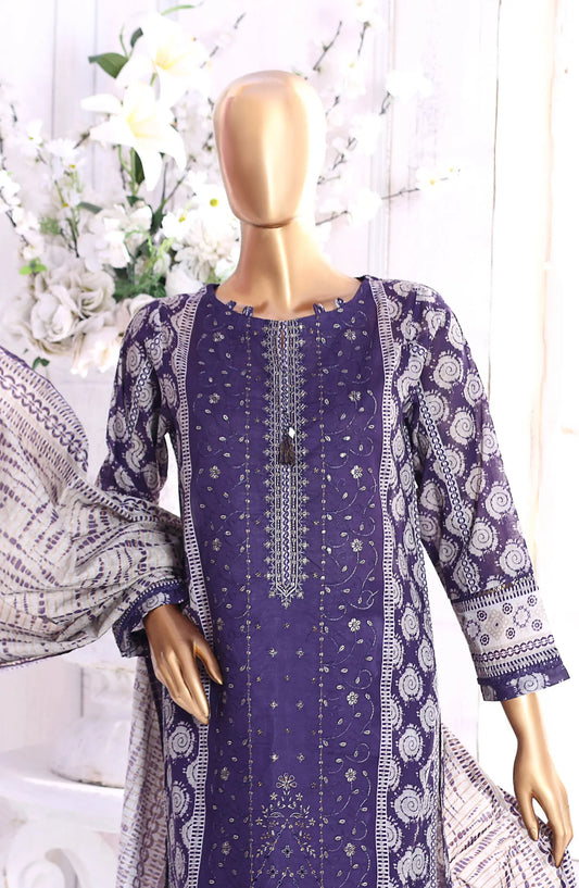 HZ Aashkaar RTW Printed Embroidered Lawn Collection Vol 01 - PEL-404 A PURPLE